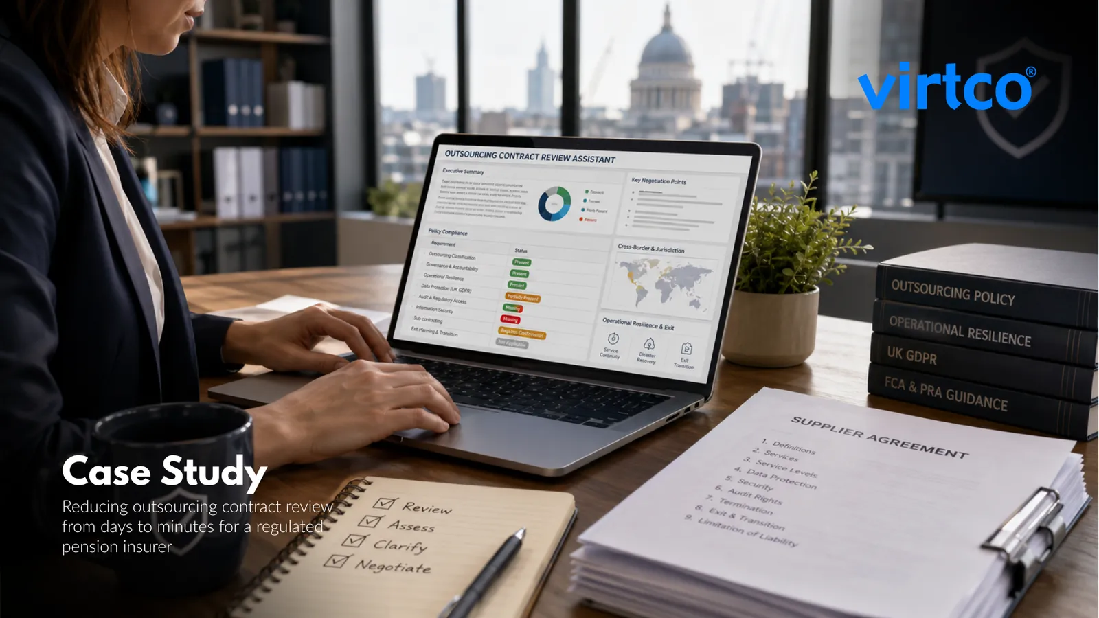 Microsoft 365 Copilot Chat assistant for outsourcing contract review