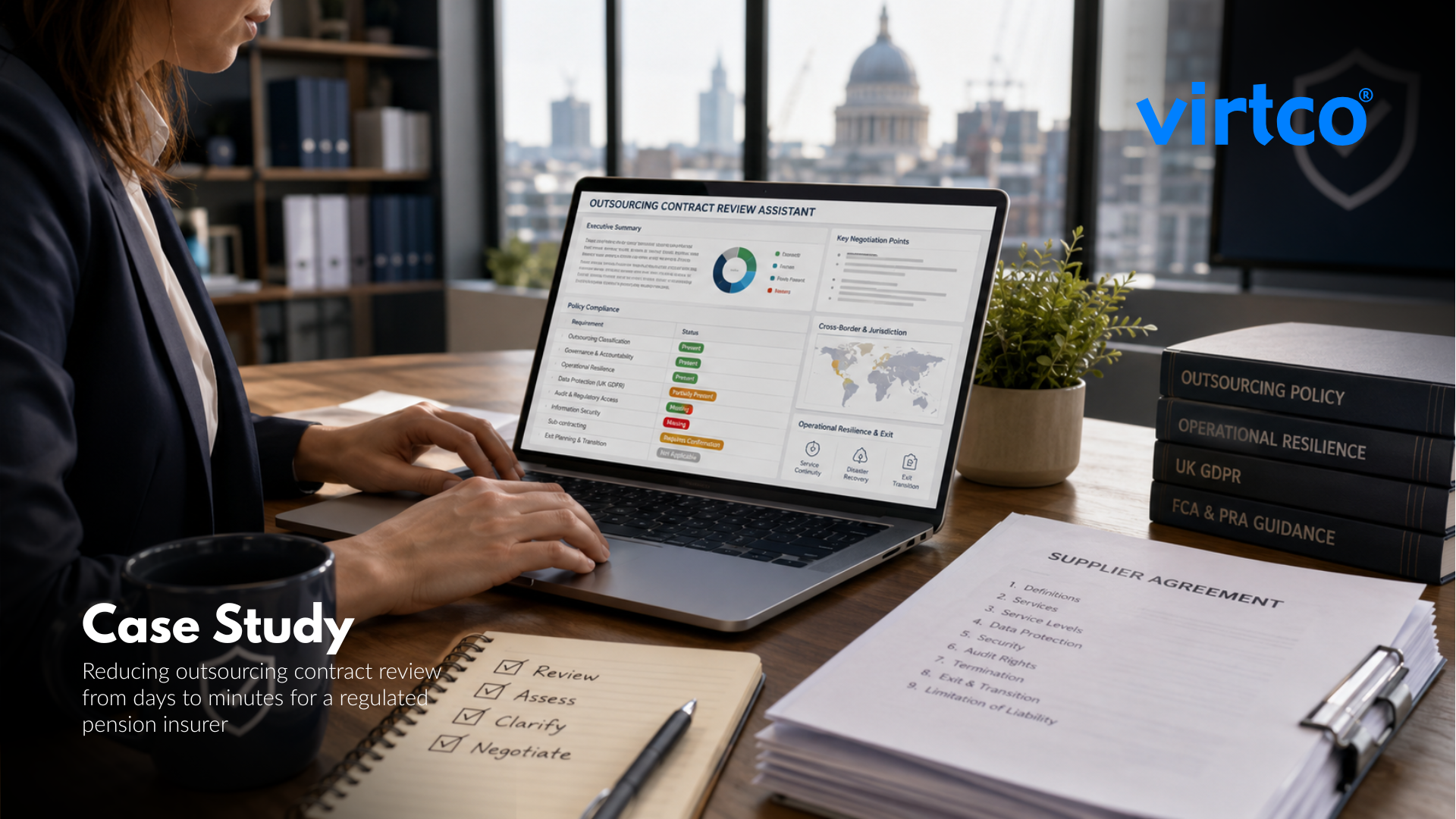 Microsoft 365 Copilot Chat assistant for outsourcing contract review