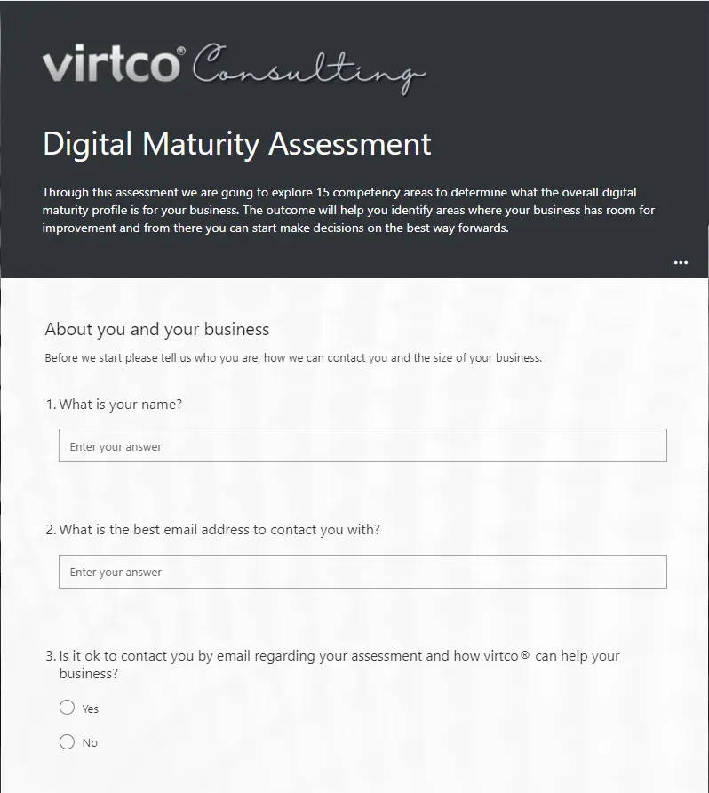 digital maturity assessment form