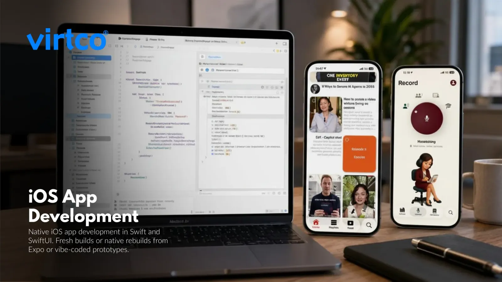 Native iOS app development in Swift and SwiftUI with secure Apple app delivery